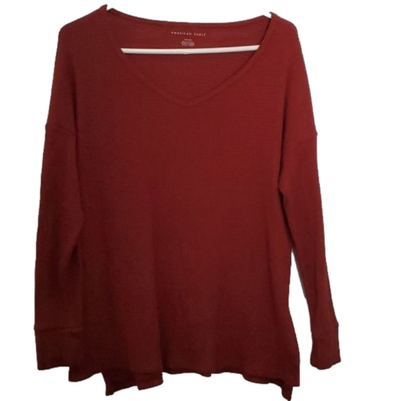 AmericanĀ Eagle Outfitters Women's V Neck Waffle Knit Shirt Size Small - Picture 1 of 7